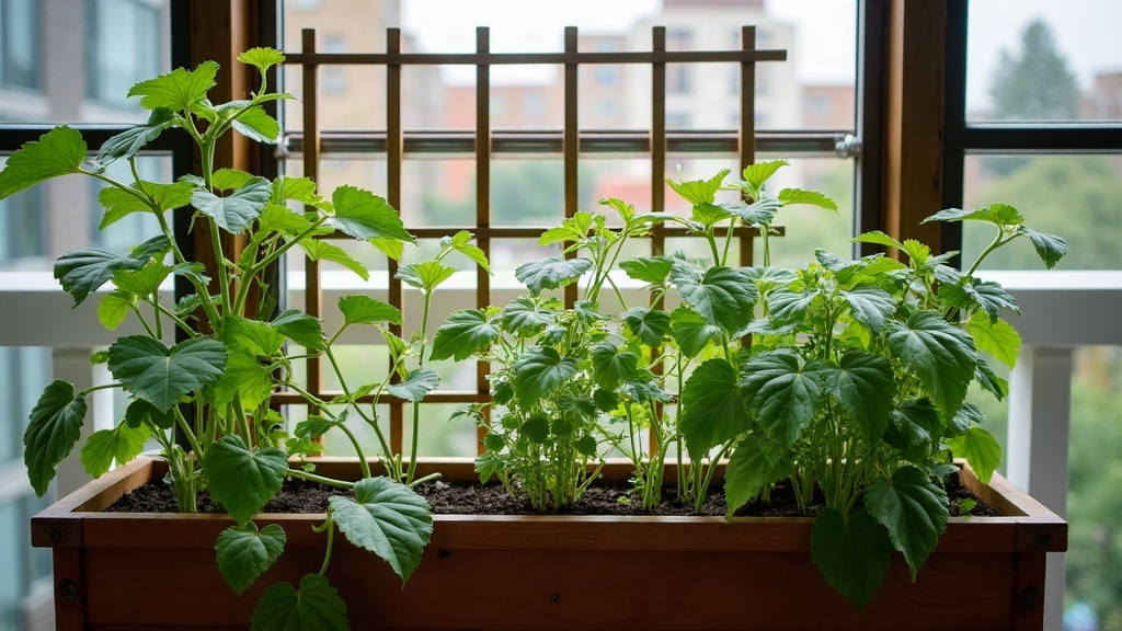 Treillis sans perçage pour haricots grimpants sur balcon de location